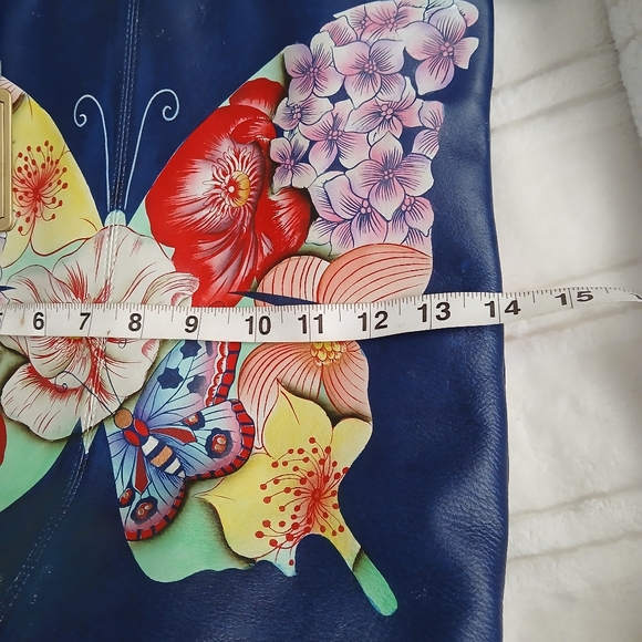 ANUSCHKA BOHEMIAN ARTSY BUTTERFLY SIGNATURE SHOULDER HANDBAG - Picture 12 of 17